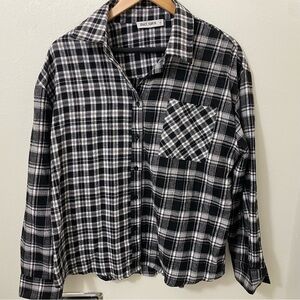 Grace Karin Monochrome Plaid Button-Up Shirt